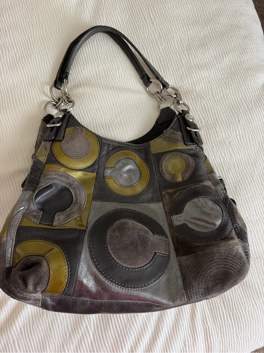 Vintage coach Madison Maggie Mia patchwork hobo bag w 3 hang tags